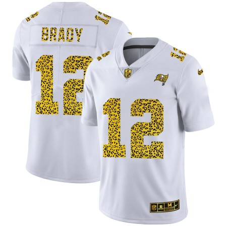 Camiseta Hombre NFL Tampa Bay Buccaneers Tom Brady 12 Nike Flocked Leopard Print Blanco Camiseta Hombre NFL Tampa Bay Buccaneers Tom Brady 12 Nike Flocked Leopard Print Blanco